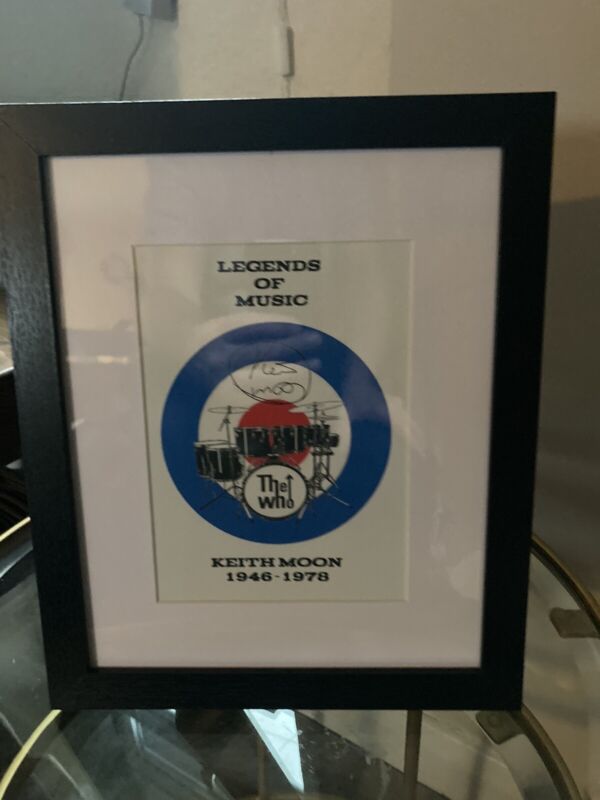 Keith Moon The Who Drum Kit Signed Print Plaque Framed
