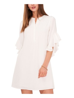 

VINCE CAMUTO Женское платье свободного кроя цвета слоновой кости с развевающимися рукавами и разрезом выше колена, Цвет слоновой кости