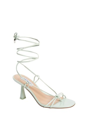 STEVE MADDEN Женские зеленые босоножки-стринги на каблуке с завязками на щиколотке, 9 м