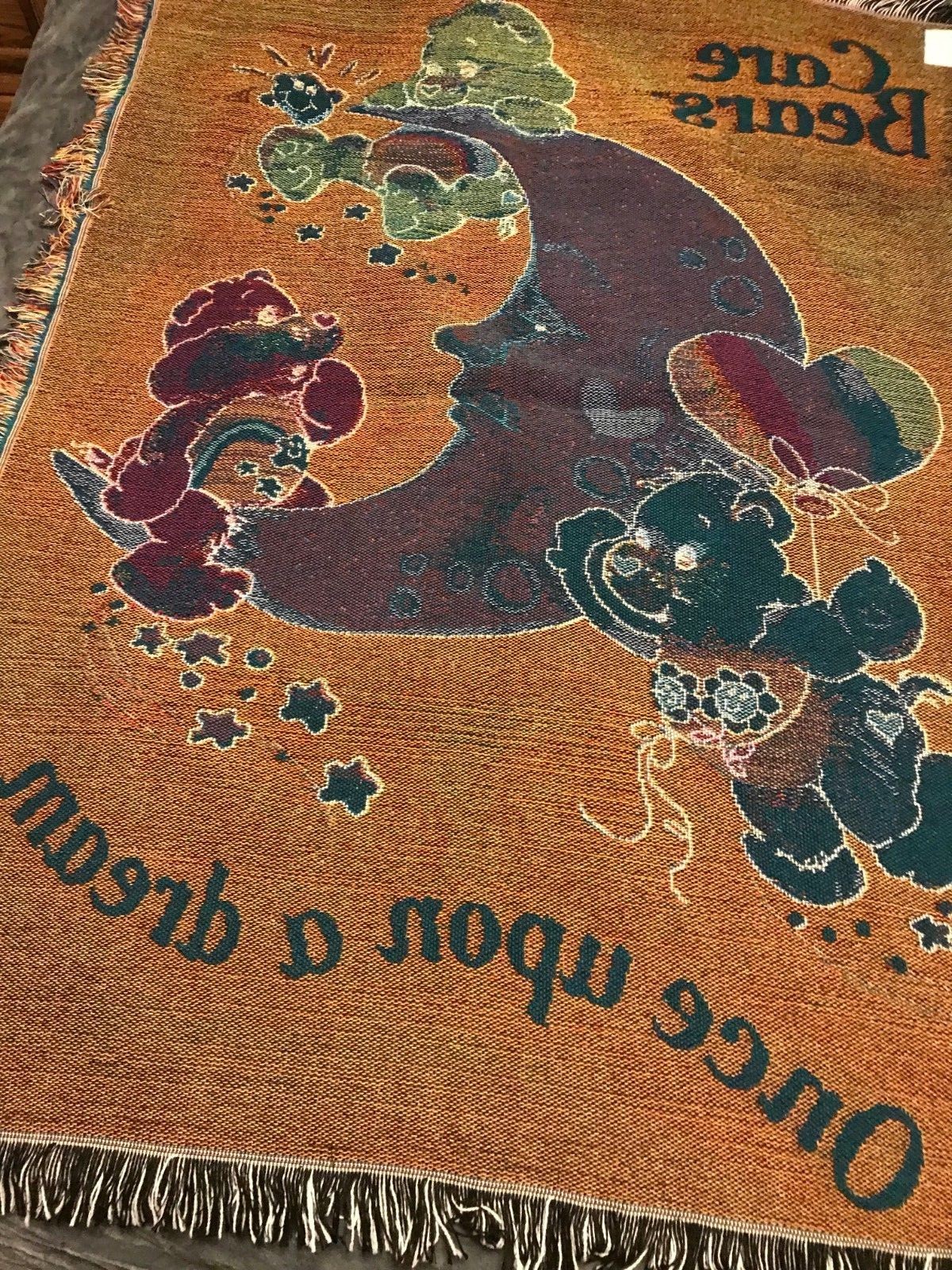 Care Bears Tapestry Blanket Throw Large Wish Flowers Tenderheart 64