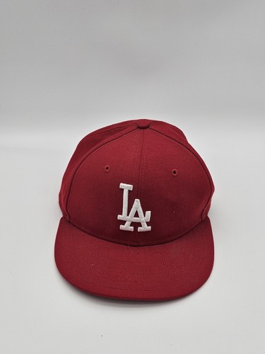 LA Dodgers Baseball Hat Cap Red Sz 56.8 cm Fitted 59Fifty