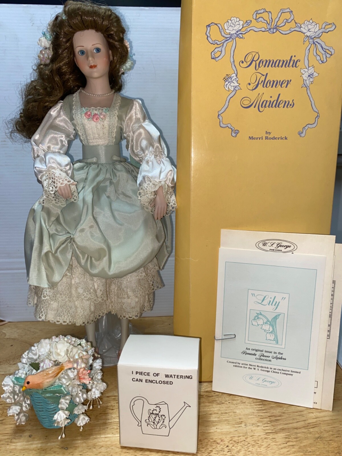 Romantic Flower Maiden Porcelain Doll 