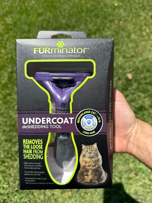 Furminator Undercoat Deshedding Tool Long Hair Med/Large Cat Pet Grooming Brush