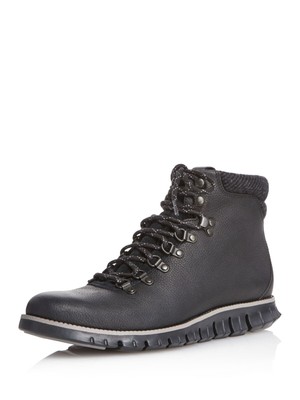 

COLE HAAN Мужские черные комфортные кожаные походные ботинки на танкетке с круглым носком 10,5 м, Черный, C27839