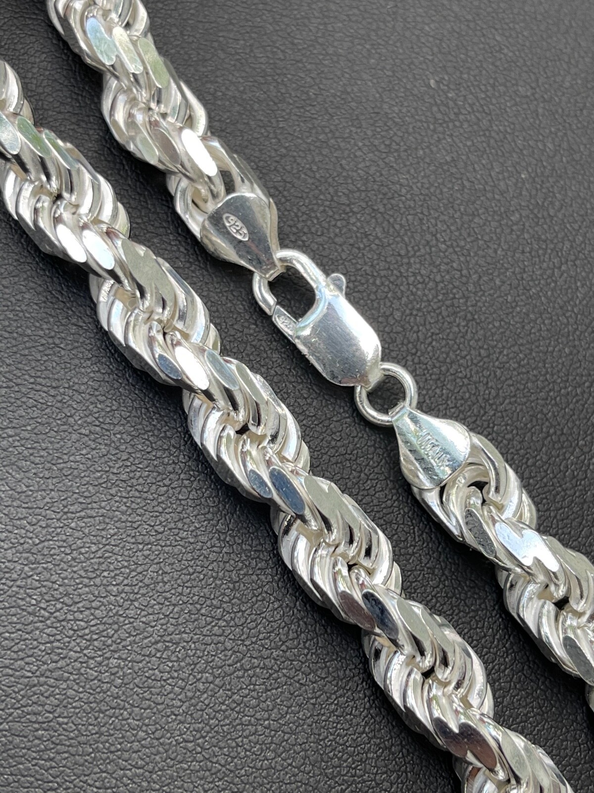 Pre-owned Silver Heavy 8mm Men's Rope Chain Real Solid 925 Sterling  Necklace 18"-30" Italy