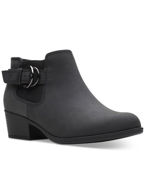 КОЛЛЕКЦИЯ CLARKS Женские черные кожаные ботильоны Adreena на блочном каблуке длиной 8,5 М