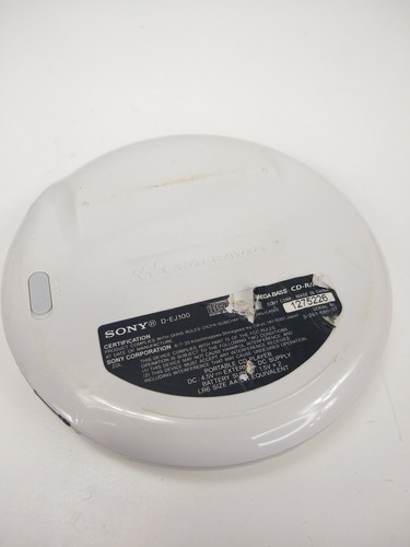 Sony D-EJ100 CD Walkman Discman Portable Compact Disc Player White WORKING