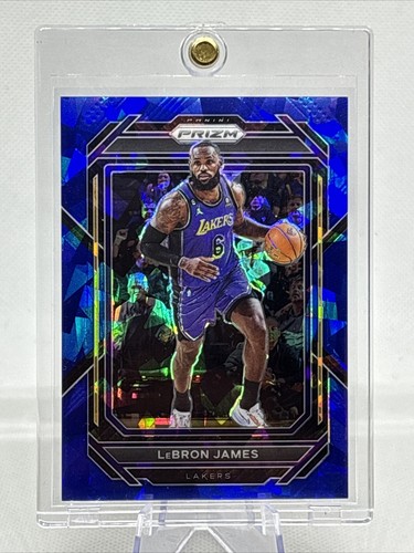 2022-23 Panini Prizm #134 LeBron James /125 Blue Cracked Ice