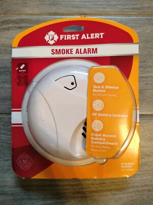 First Alert NEW Battery Powered Smoke Alarm Detector w/ Battery