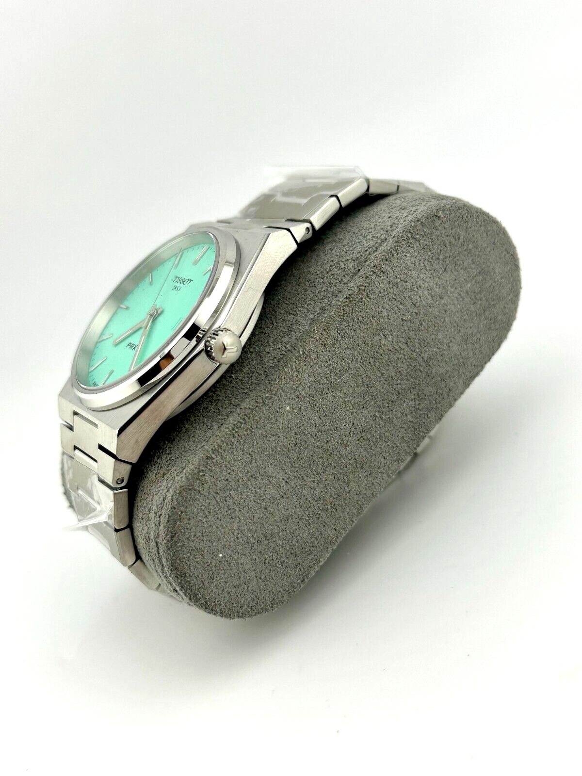Pre-owned Tissot Prx Light Green Steel Watch T137.410.11.091.01 In Box With Tags