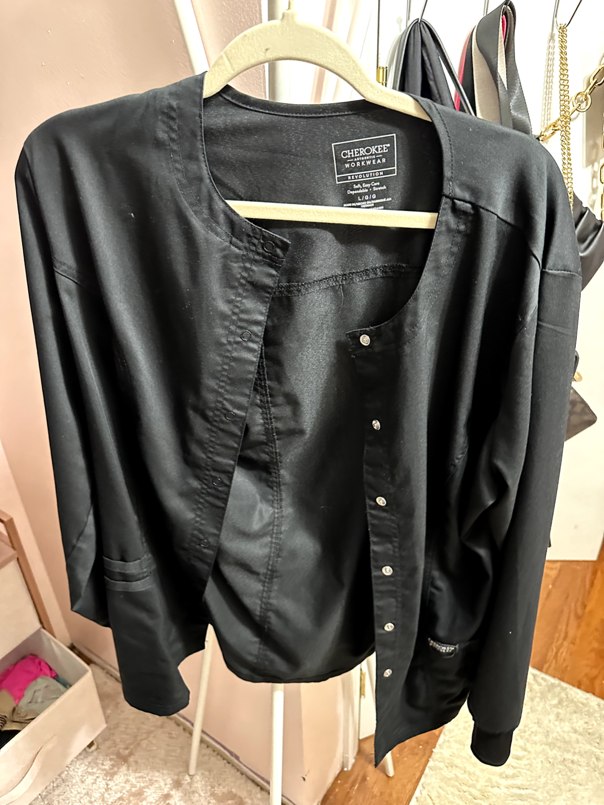 Black scrub jacket brand new without tags
