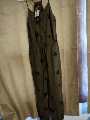 Storia Women's Med I Am A Star Olive/Black Jumpsuit Super Cute!