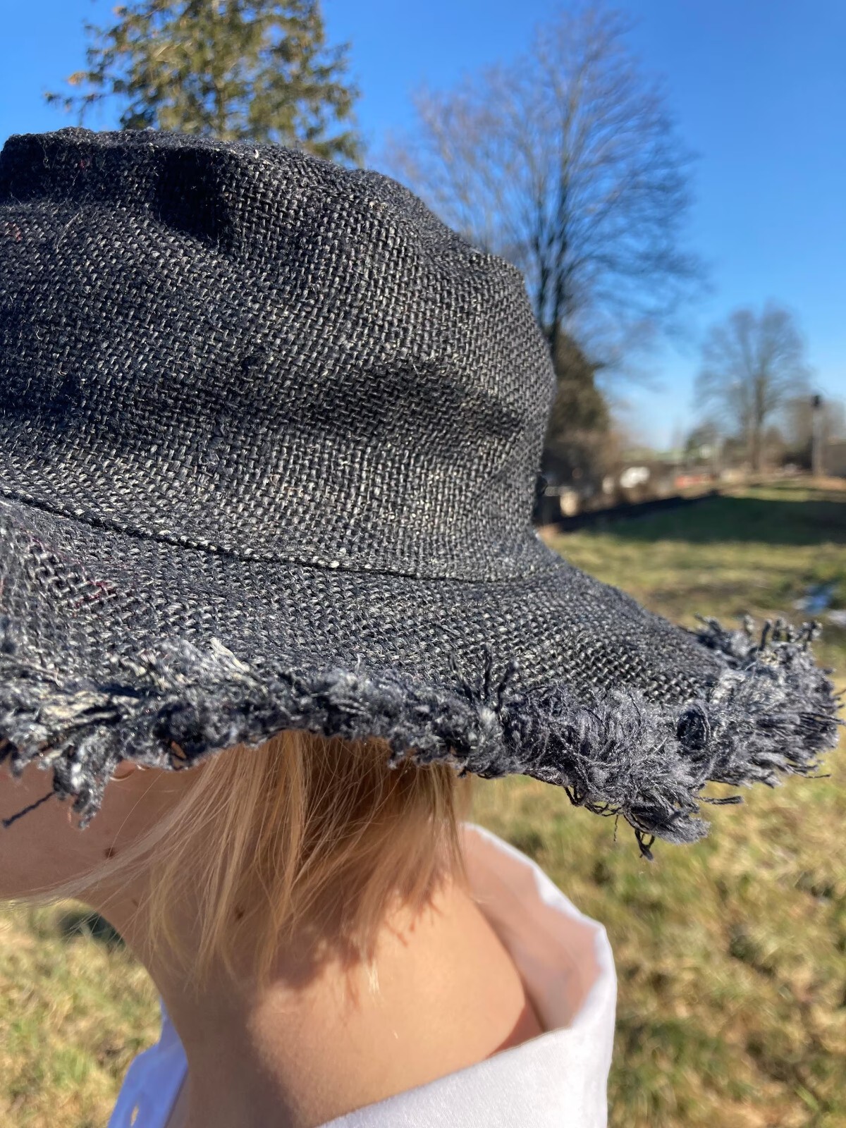 Wild hemp baja style black hat, Cappello nero stile baja in canapa selvatica