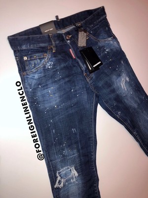 dsquared jeans paint splatter black