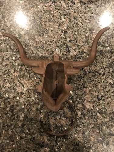 Large Cast Iron Bull Steer Head Door Knocker Heavy
