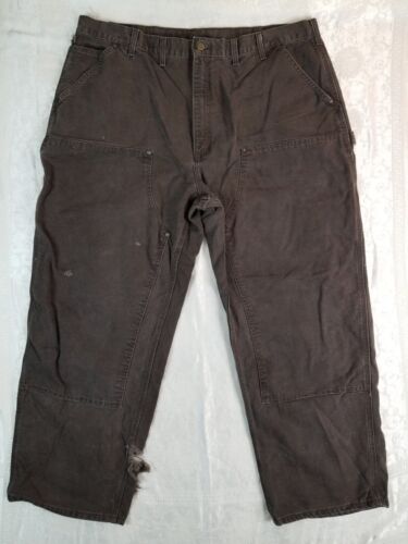 Vtg Carhartt Double Knee Work Pants 44x30 *42x28 Brown Vtg Carhartt Double Knee Work Pants 44x30 *42x28 Brown