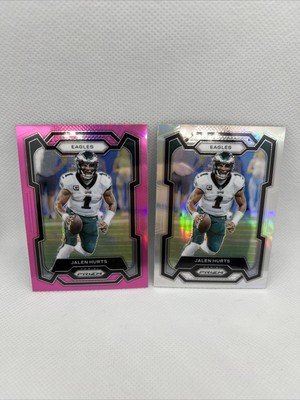 Jalen Hurts 2023 Panini Prizm Lot Silver Prizm & Pink SP Prizm No.244 Eagles