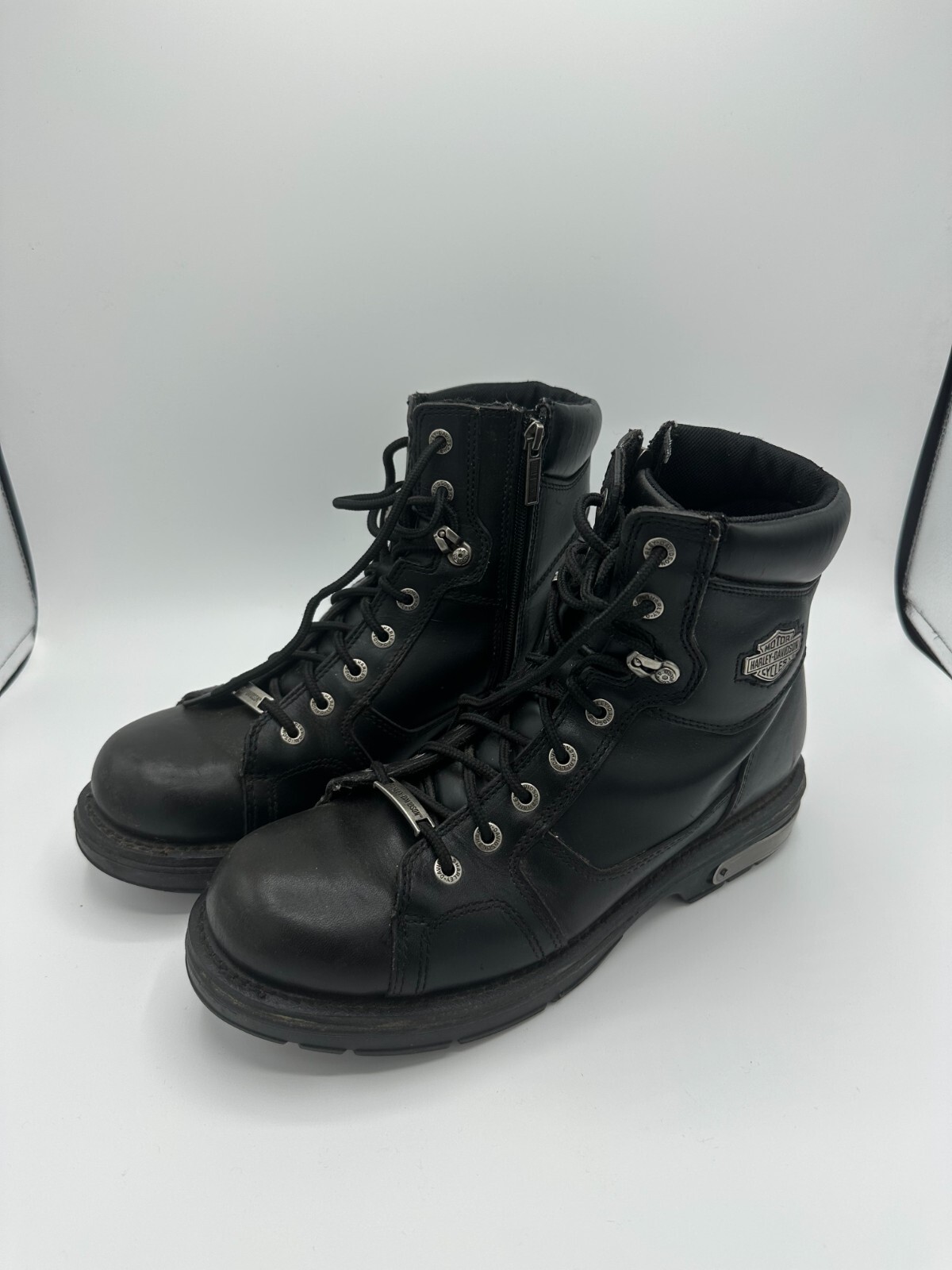 VINTAGE SIZE 10 HARLEY DAVIDSON MOTORCYCLES GENUINE LEATHER