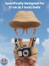 17cm Doll Clothes Set, Hat and Overalls and Shirt and Shoes and Glasses and Camera Set for 17cm Accessories Suit, Stylish Dolls Clothes Accessories, Cute Clothes for Dress up Unique Style (Khaki)