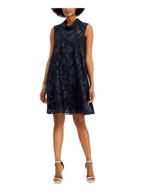 CONNECTED APPAREL Womens Sleeveless Above The Knee Cocktail Shift Dress