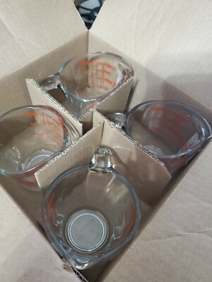 4 pack Anchor Hocking 55175OL13 Glass 8 oz Measuring Cup