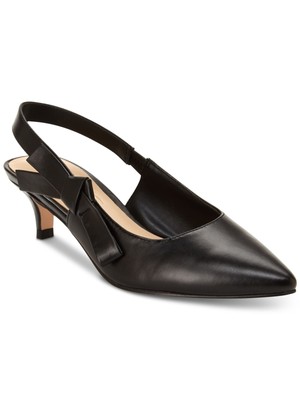 

NANETTE NANETTE LEPORE Женские черные туфли Rhona Toe Kitten Heel Slip On Heel, Черный, NL19RHO05