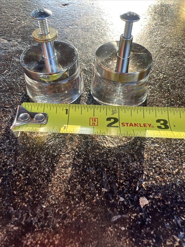 2-Clear Acrylic-Polished Chrome Cabinet/Drawer Pulls.