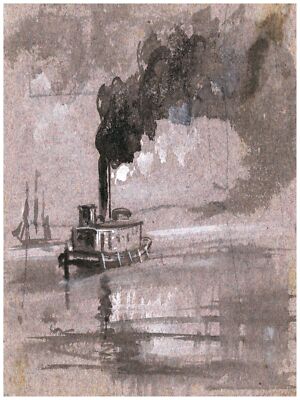 3667 B & W Boat quality Poster.Painting Art Decorative.Home interior design