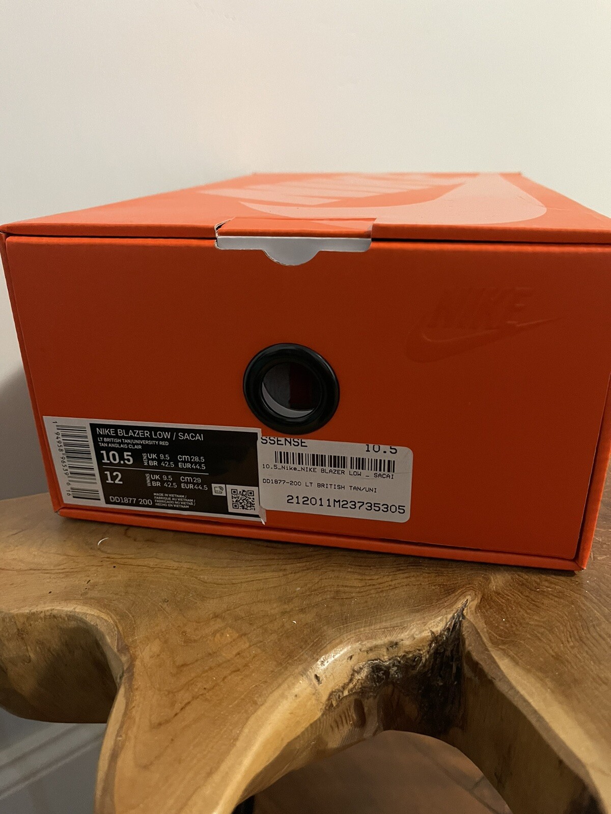 nike blazer low x sacai british tan