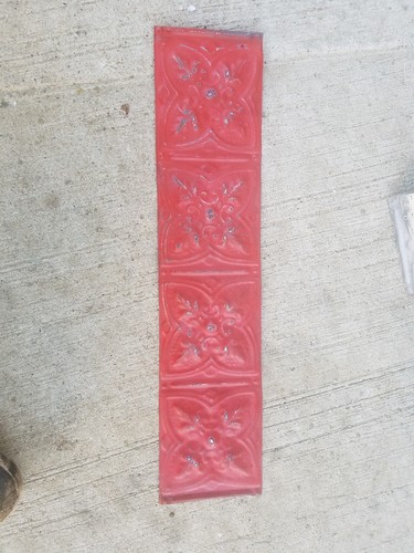 (3) Three Vinatge Ceiling Tins 5.5in x 24.5in great for crafts and projects