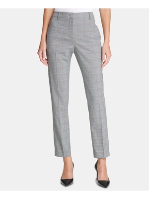 

Женские серые узкие брюки в клетку DKNY, Серый, UL8PM312