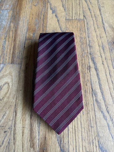 Vintage Ralph Lauren Purple Label Tie, Crimson Stripe Made in England