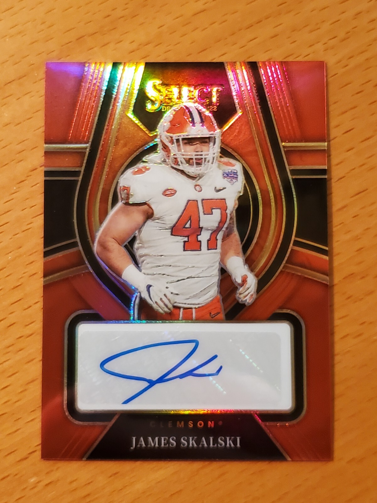 2022 Select Draft Rookie Auto Prizm Red #112 James Skalski Clemson - Main Image