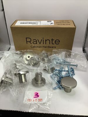 Ravinte 10 Pack Cabinet Round Knobs Brushed Nickel 1-1/5 Inch