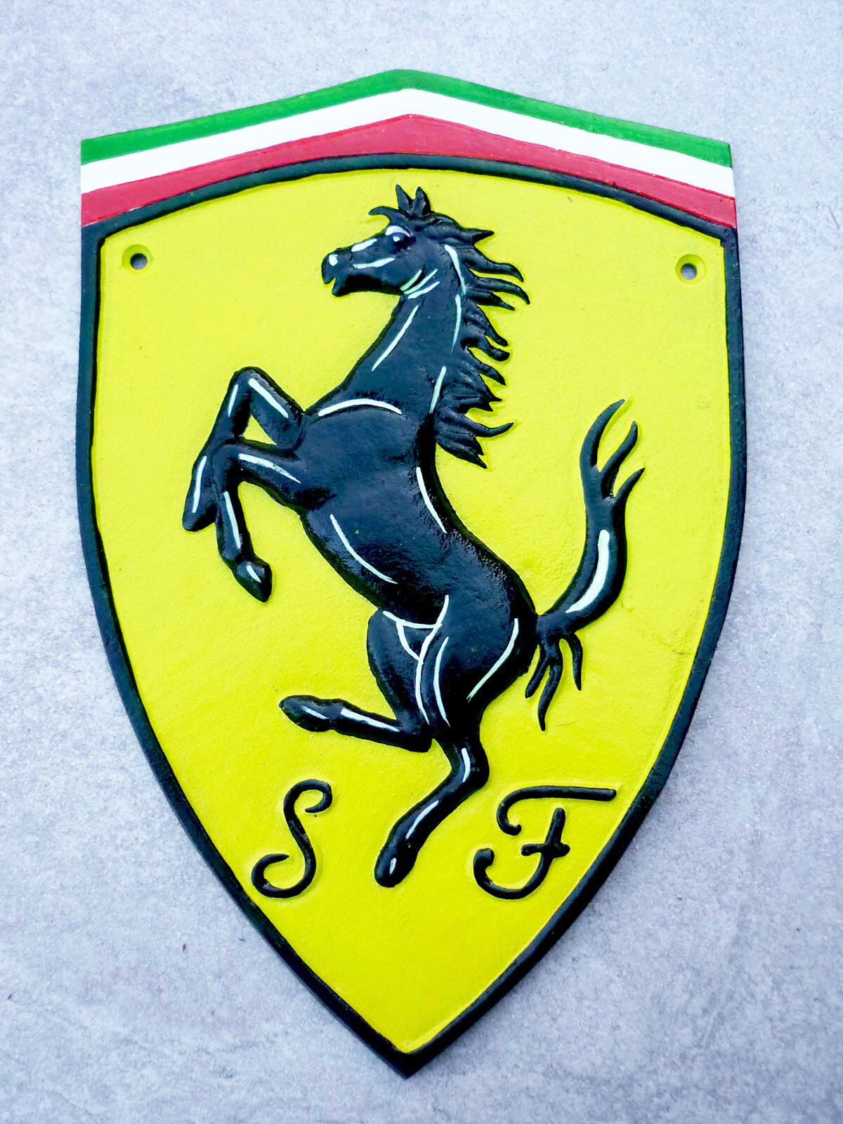 FERRARI Badge Sign Cast Iron Logo Wall Plaque Italian