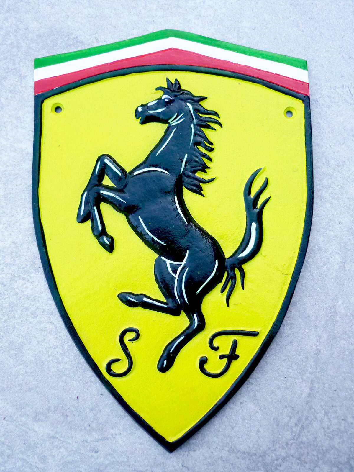 FERRARI Badge Sign Cast Iron Logo Wall Plaque Italian Super Car Large