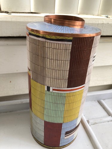 FABIENNE JOUVIN PARIS LARGE ENAMEL COPPER CLOISONNE CANNISTER