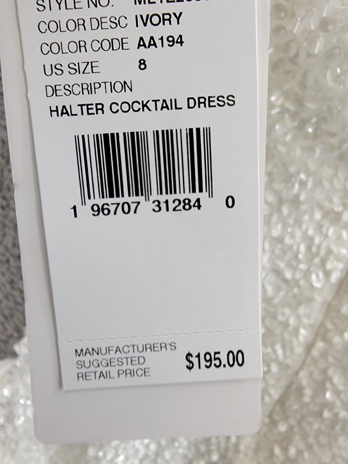 Liv Foster Sequin Halter Mini Dress Women's 8 Ivory Open Back Button Zip Closure - Picture 19 of 19