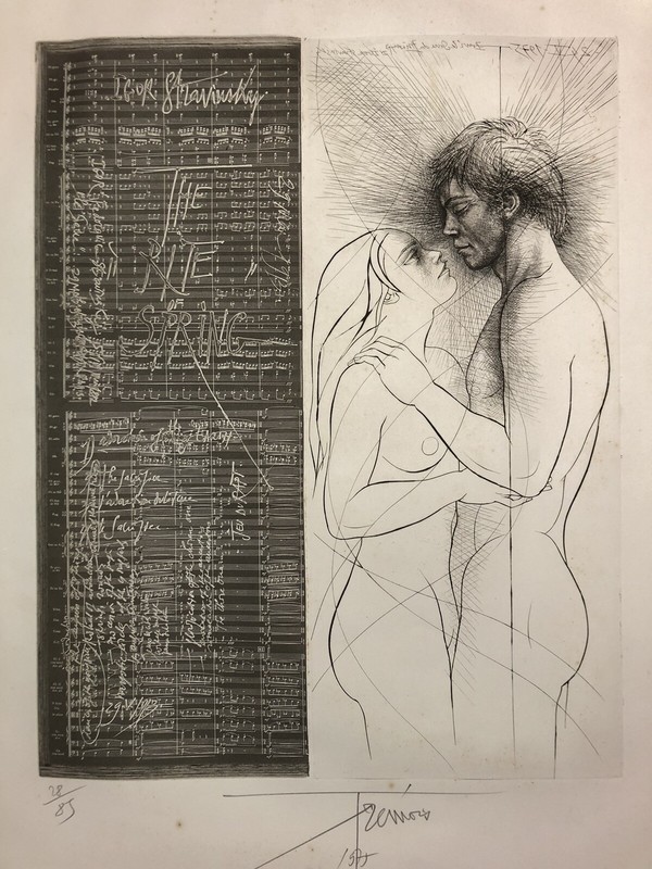 Pierre-Yves TrÃMois Grande Lithographie 1975 The Rite Of Spring Faible Tirage