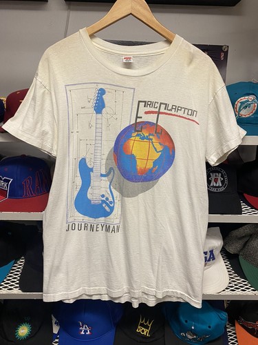 ERIC CLAPTON JOURNEYMAN TOUR 1990 Tシャツ L Vintage 1990 Eric Clapton Journeyman Band World Tour Tshirt