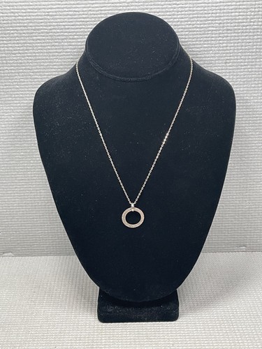Sterling Silver Necklace Circle Pendant Signed JCM Stamped