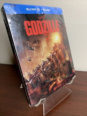 Godzilla Embossed Steelbook (3D + 2D Blu Ray, 2014) Factory Sealed *RARE*