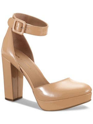 Женские туфли-лодочки SUN STONE бежевого цвета на платформе 1 Estrella с круглым носком и блочным каблуком, 9 М