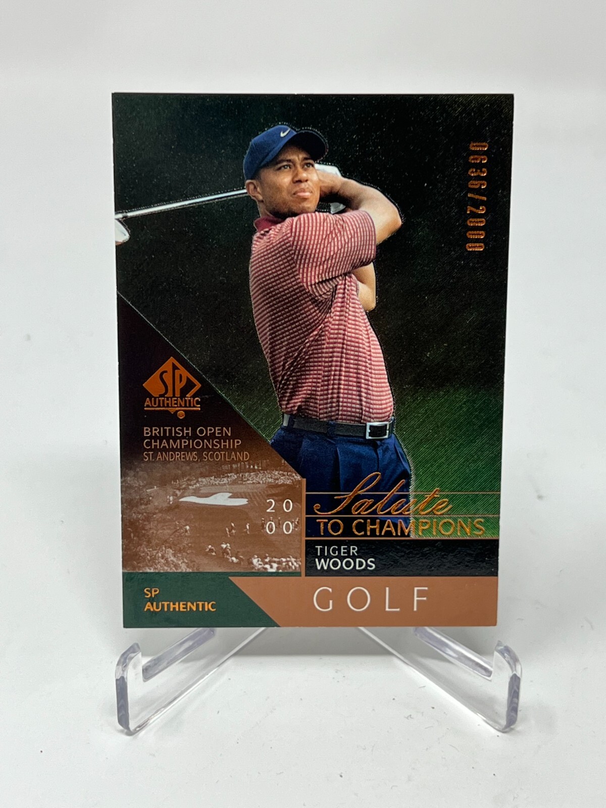 2003 UD SP Authentic Tiger Woods Salute To Champions Card 2003 UD SP Authentic Tiger Woods Salute To Champions Card