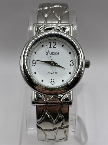 アクセサリー silver rose design bangle watch 2tone rose silver string style band luxury women's bangle