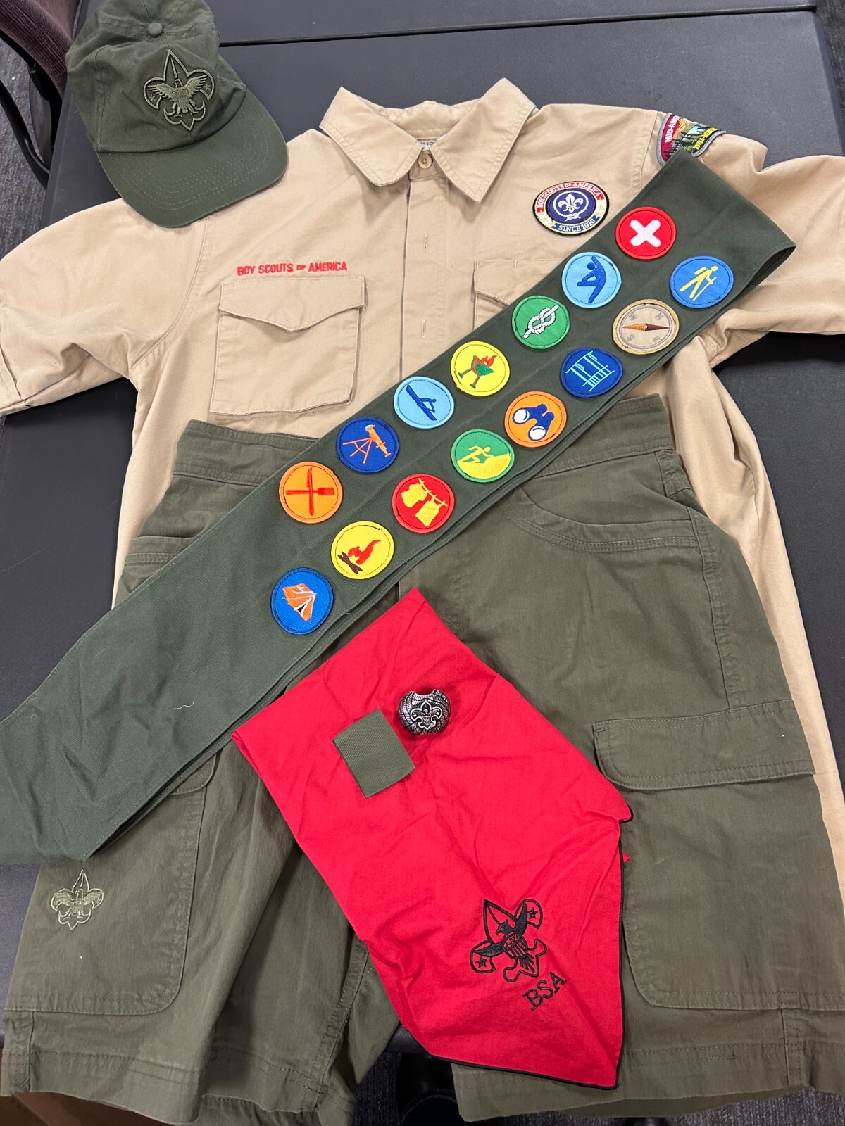 Vintage Boy Scout Uniform Small Shorts, Shirt, Ballcap, Many Vintage Boy Scout Uniform Small Shorts, Shirt, Ballcap, Many