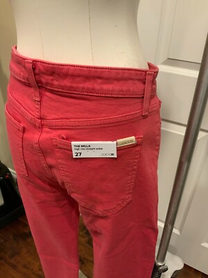 Joe's Jeans ''The Milla'' Dark Pink Denim High Rise Straight Ankle Jeans Sz 27 NWT