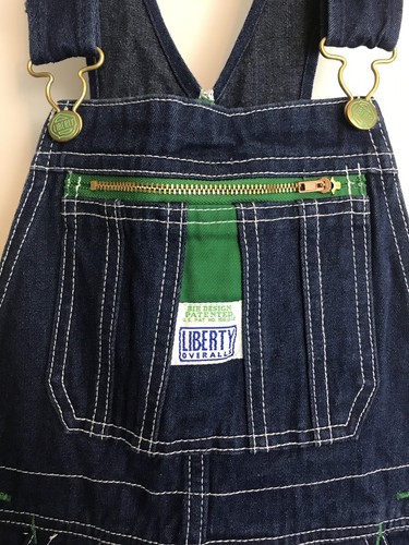 Liberty Denim Bib Overalls w/ Zippered Front Pocket Unisex Youth Size 12