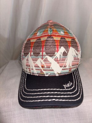 Pistil McKinley Trucker Hat Women s Adjustable Mountains Colorful