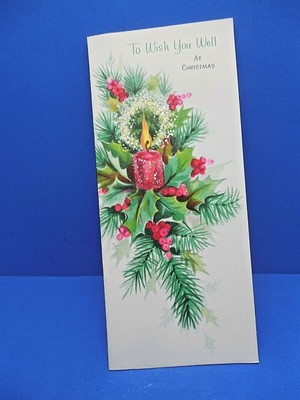 Christmas Vintage Unused ''To Wish You Well At Christmas'' Card/env. * - Free Ship